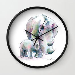 Rhino & Baby Wall Clock