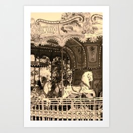 Carousel Horses - NY - Vintage Art Print