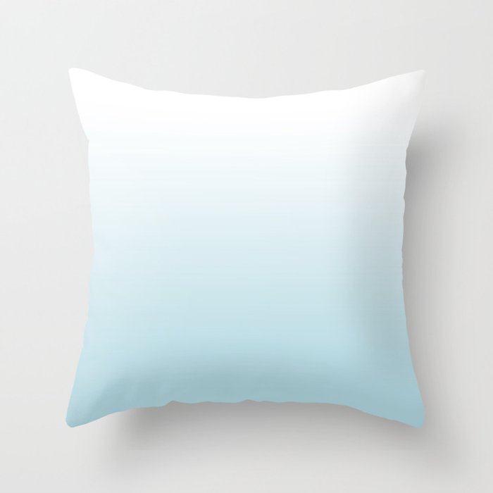 Ombre Blue Plume Throw Pillow
