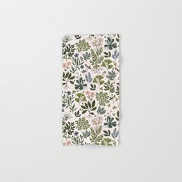 Herbarium ~ vintage inspired botanical art print ~ white Hand & Bath Towel