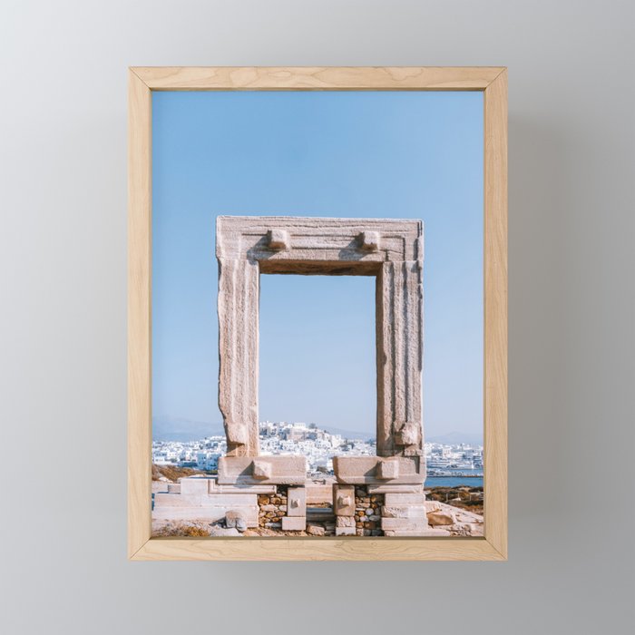 Ancient Ruin on the Greek Island of Naxos | Vibrant & Authentic Travel Photography Fine Art  Framed Mini Art Print