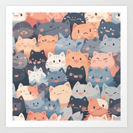 cats tile  Art Print