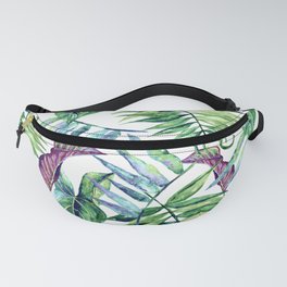 TROPICAL LEAVES SUMMER SUNRISE FLORAL COLORFUL FLOWERS Fanny Pack