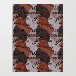  Logan pattern in brown colors and watercolor texture Poster