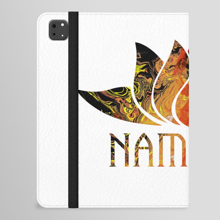 Flaming Namaste Lotus Flower iPad Folio Case