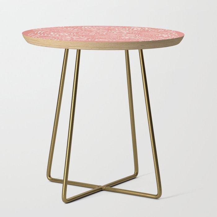 Intricate Exotic Pattern Pink Side Table