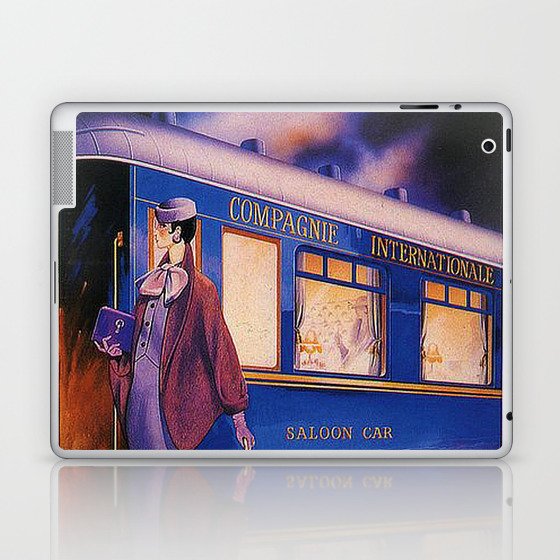 Vintage Orient Express Steam Engine Train Travel Poster Laptop & iPad Skin