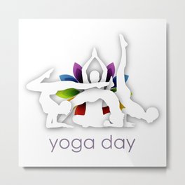 Yoga meditation Chakra or aura colors ayurvedic wellness	 Metal Print