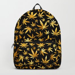 Black Gold Weed Pattern Backpack