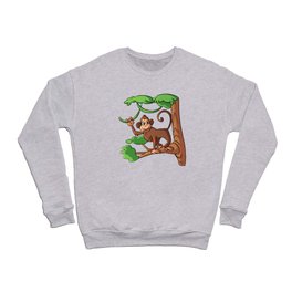 Cute Zoo Animal Monkey laughs Kids Gifts Crewneck Sweatshirt