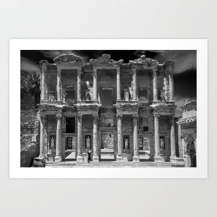 Echoes of Antiquity: The Library of Celsus Art Print
