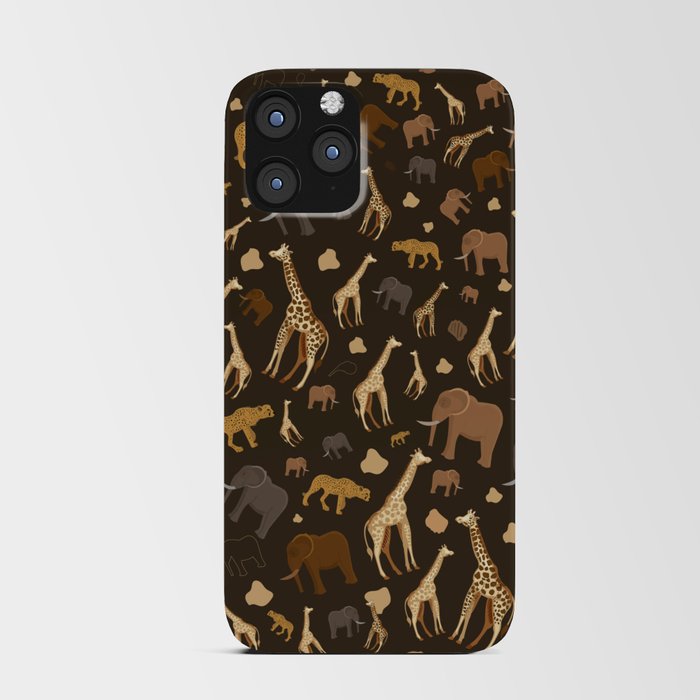 Safari Giraffe, elephants and cheetah pattern  iPhone Card Case