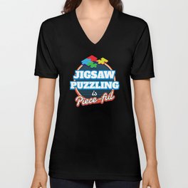 Jigsaw Puzzling Jigsaw Puzzle Hobby Game V Neck T Shirt
