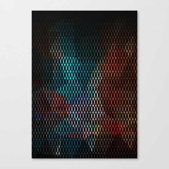 Abstract background of triangles polygon print. Bright dark design colors Canvas Print