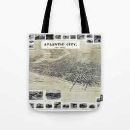 Atlantic City, New Jersey-1900 vintage pictorial map Tote Bag