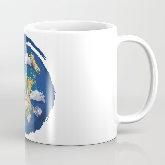 Flat Earth Map Pixel Art (clear background) Coffee Mug