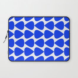 Plectrum Geometric Minimalist Pattern in Electric Blue and White Laptop Sleeve