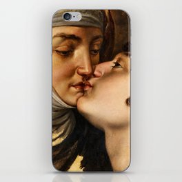 Juliet Kissing her Nurse by Francesco Hayez iPhone Skin