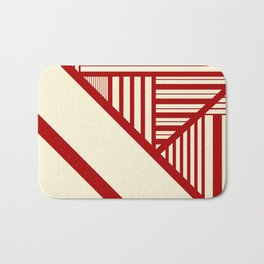 Triangle stripes - Red & Cream Bath Mat
