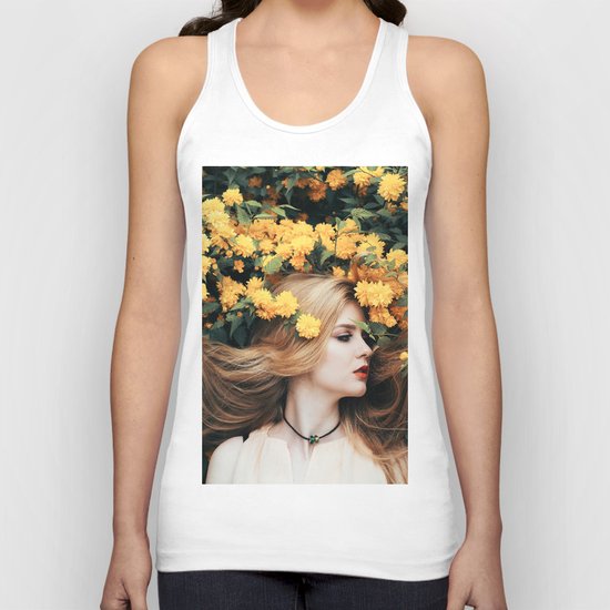 Floral girl Unisex Tank Top