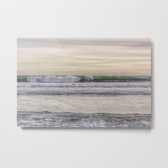 Winter waves at the beach Metal Print