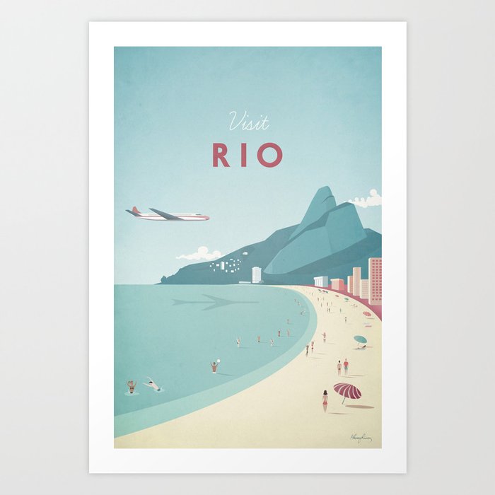 Vintage Rio Travel Poster Art Print