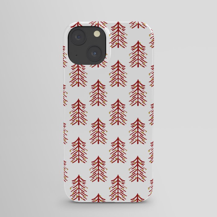 Red and gold spiky Christmas tree iPhone Case