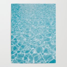 Aqua Blue Swimming Pool Water Poster