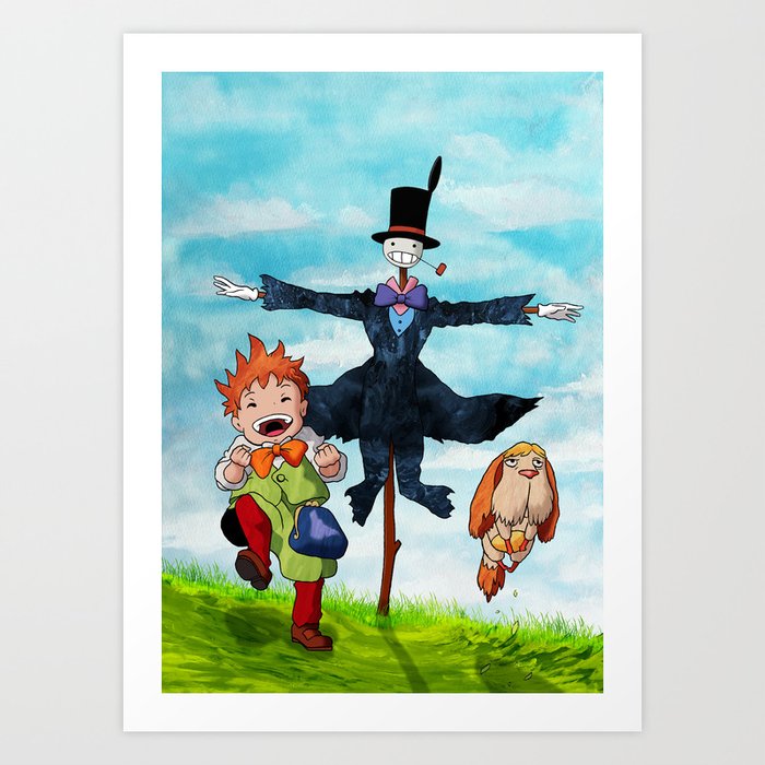 Markl Turnip Head And Heen Howls Moving Castle Art Print By