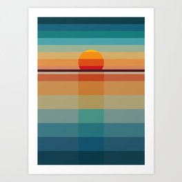 Geometric sunset Art Print