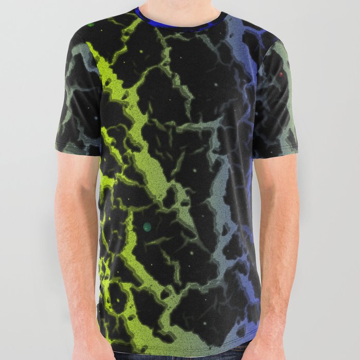 Cracked Space Lava - Lime/Blue All Over Graphic Tee