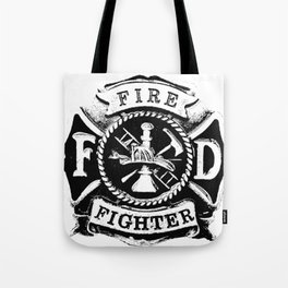 Fire Fighter Badge Tote Bag