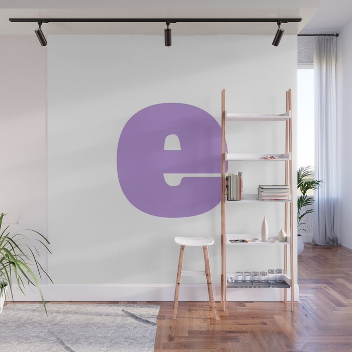 e (Lavender & White Letter) Wall Mural