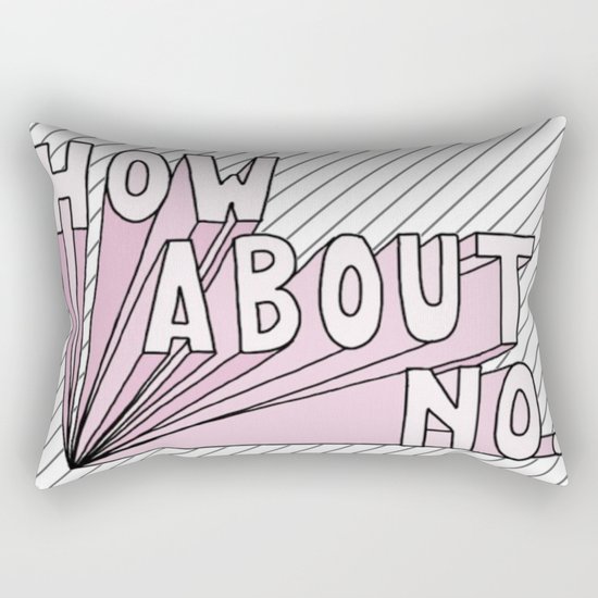 How About No (Black & White Stripes) Rectangular Pillow