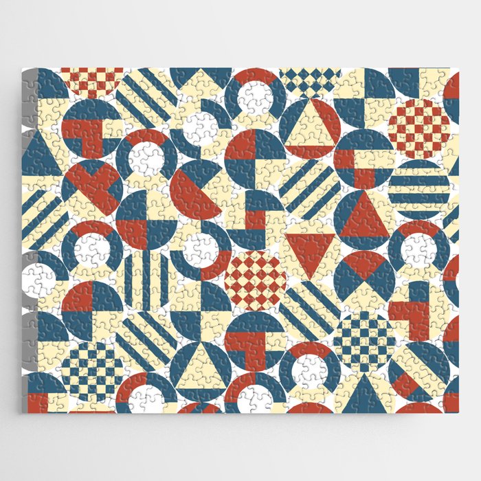 Red and Blue Pattern Jigsaw Puzzle