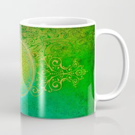 Flower Of Life Vintage gold green Coffee Mug | Vintage, Goodluck, Symbol, Metaphysics, Graphicdesign, Gold, Illustration, Floweroflife, Spiritual, Holy 