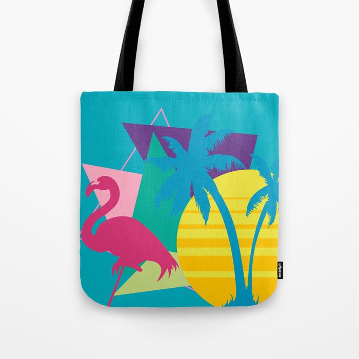 Miami Beach Pink Flamingo Tote Bag By Danieladix Society6 Miami Beach Pink Flamingo Tote Bag