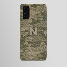 Personalized N Letter on Green Military Camouflage Army Design, Veterans Day Gift / Valentine Gift / Military Anniversary Gift / Army Birthday Gift  Android Case