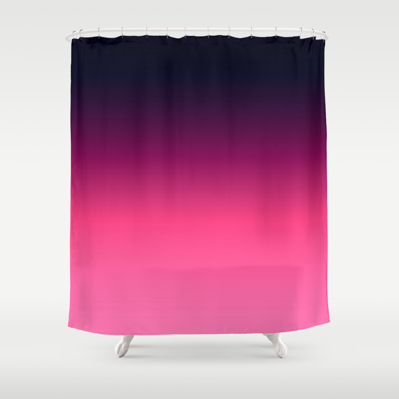 Eggplant Purple Pink Ombre Gradient Shower Curtain By