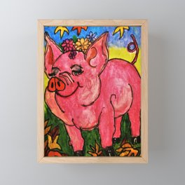Paula Pig Framed Mini Art Print
