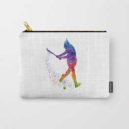 Girl Field Hockey 3 Colorful Watercolor Art Field Hockey Gift Girl's Room Decor Carry-All Pouch