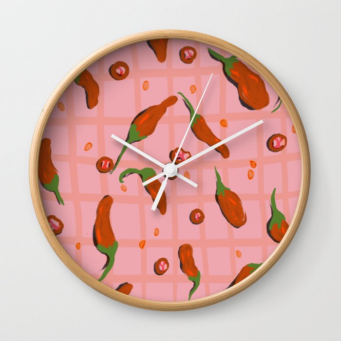 Thai Peppers Wall Clock