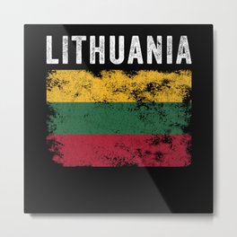 Lithuania Flag Vintage - Lithuanian Flag Metal Print | National, Present, Politics, Lithuanian, Toddler, Patriotic, Political, Nationality, Boys, Gift 