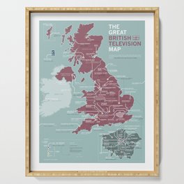 The Great British Television Map Serving Tray
