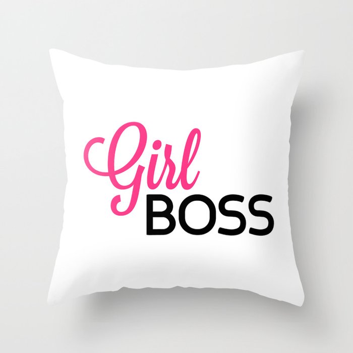 Girl Boss Gym Quote Throw Pillow