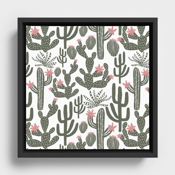 Cactus Vibes Framed Canvas