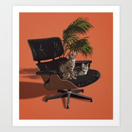 Cats on Chairs Deluxe Collection - Savannahs Art Print