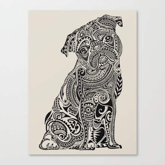 Polynesian Pug Canvas Print