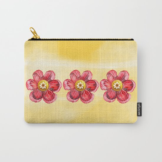 Red Flower Carry-All Pouch