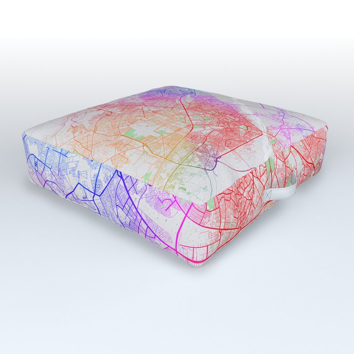 Lahore City Map of Punjab, Pakistan - Colorful Outdoor Floor Cushion